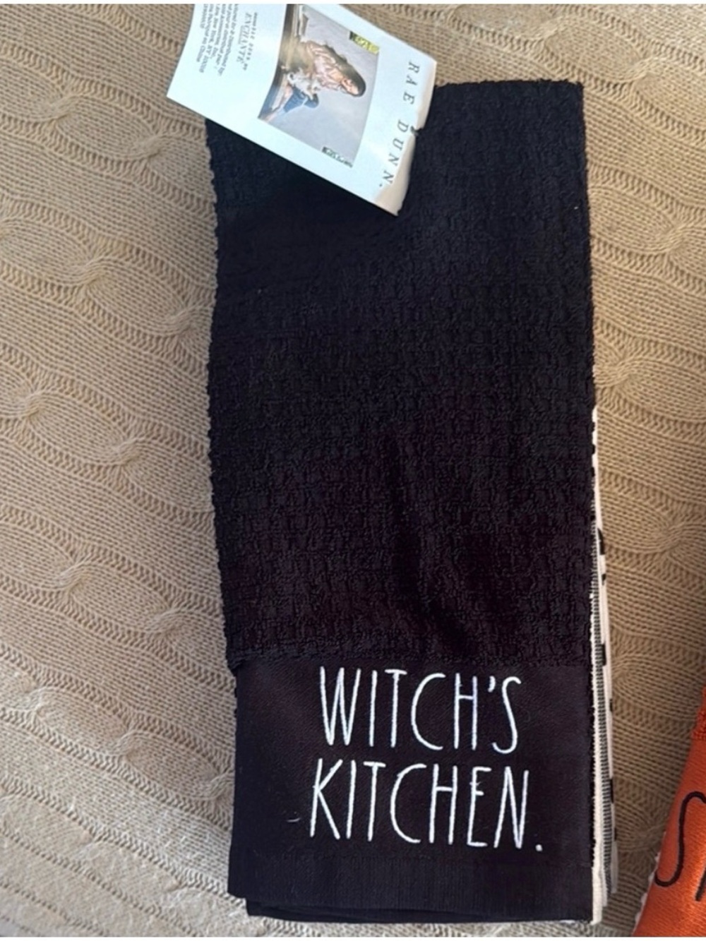 Rae Dunn Black 'WITCH'S KITCHEN.' Cotton Kitchen Towel